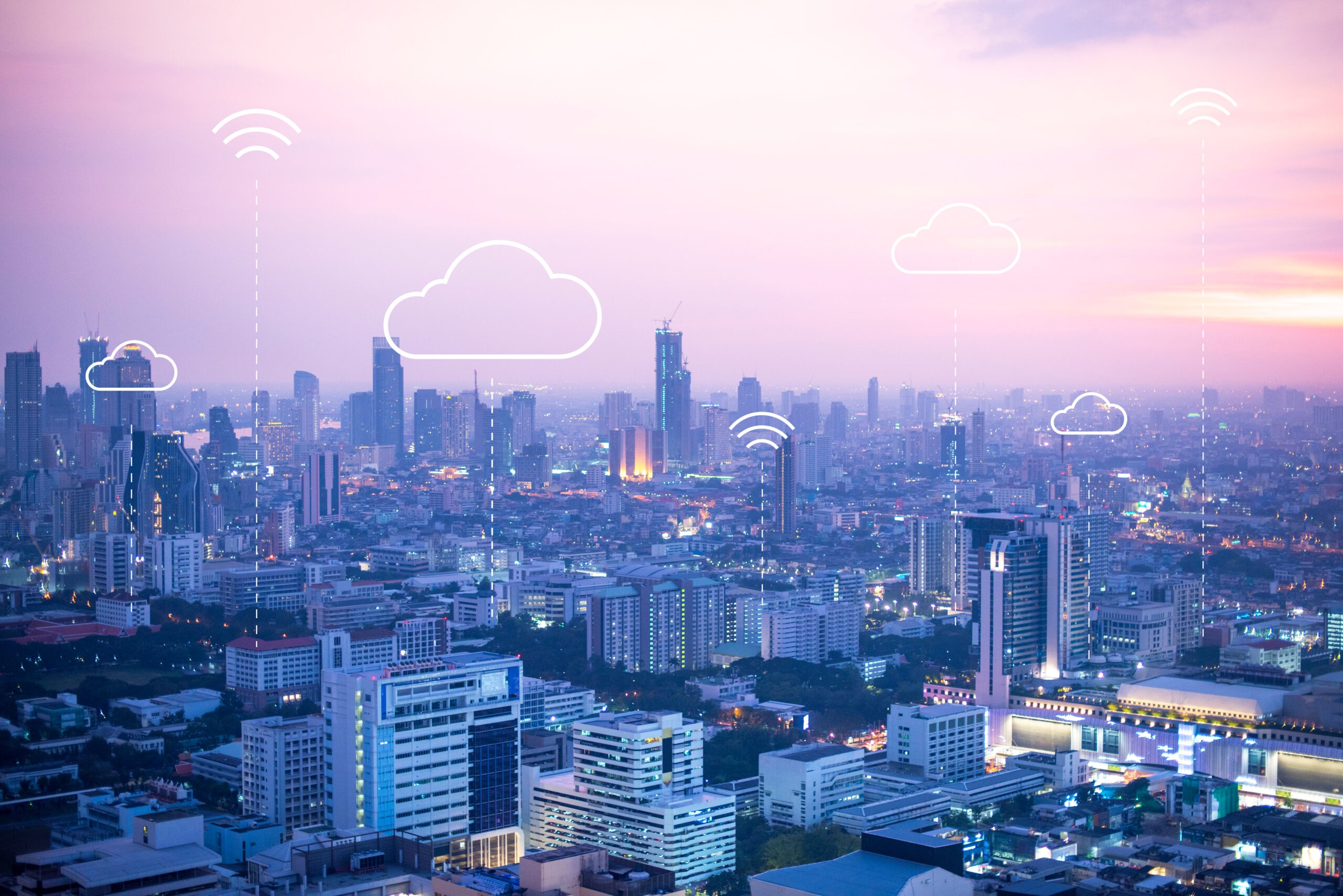 Cloud computing banner background for smart city